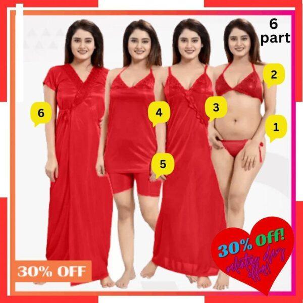 6 Pieces Night Dress Set