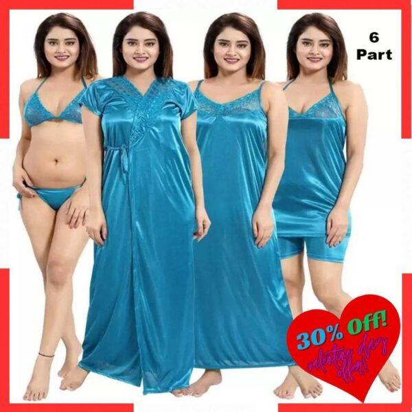 6 Pieces Night Dress Set