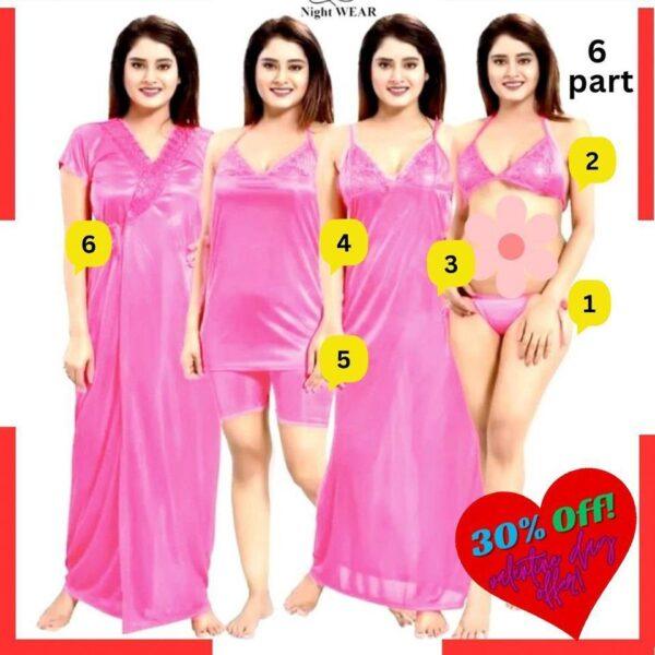 6 Pieces Night Dress Set