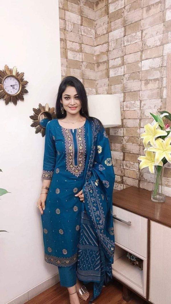 হাই কোয়ালিটি কটন স্কিন প্রিন্ট থ্রীপিস।