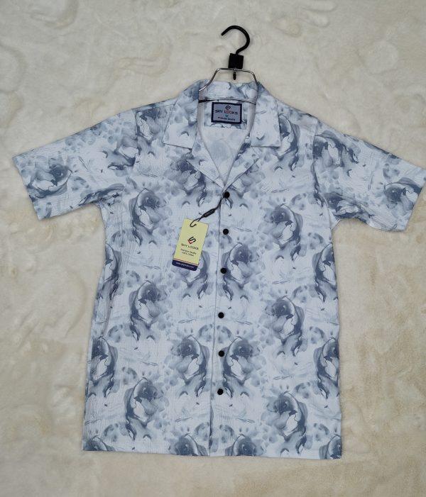 Trendy Popcorn Dropped Shulder Half Sleeve Shirt
