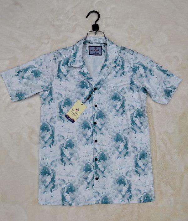 Trendy Popcorn Dropped Shulder Half Sleeve Shirt