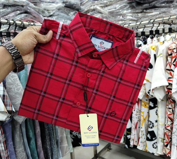 Pure Cotton full Sleeve Check Shirt for Men's