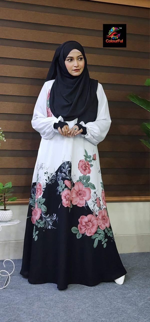 ডিজিটাল প্রিন্ট গাউন বোরকা