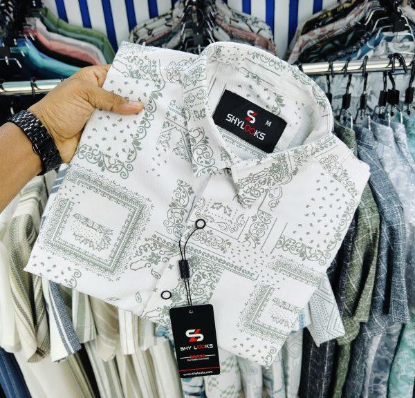 Luxury Popcorn Half Sleeve Print Shirt- Shy Looks