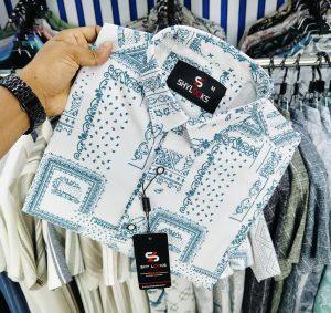Luxury Popcorn Half Sleeve Print Shirt- Shy Looks