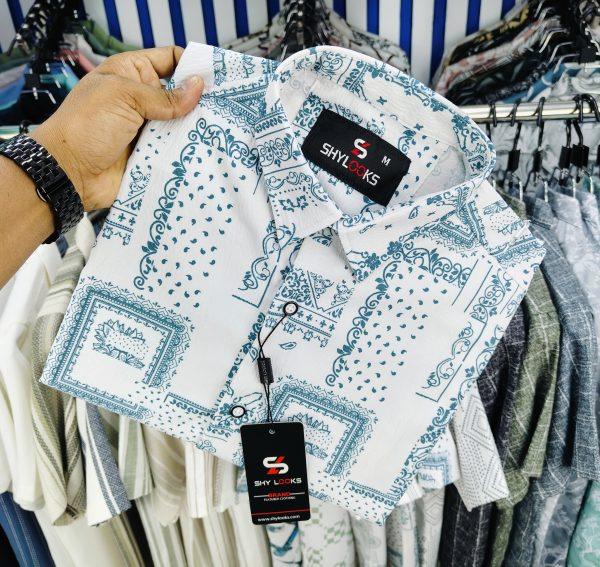 Luxury Popcorn Half Sleeve Print Shirt- Shy Looks