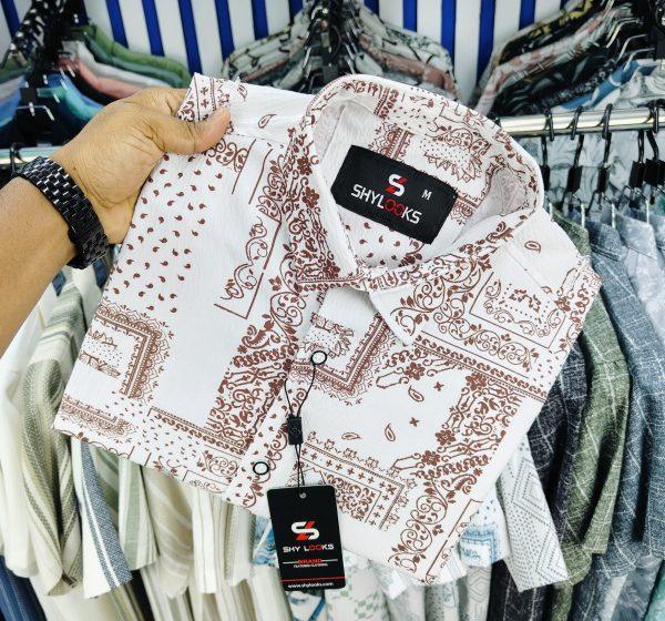 Luxury Popcorn Half Sleeve Print Shirt- Shy Looks