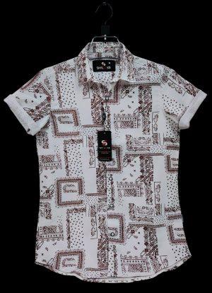 Luxury Popcorn Half Sleeve Print Shirt- Shy Looks