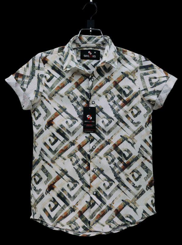 Luxury Popcorn Half Sleeve Print Shirt- Shy Looks