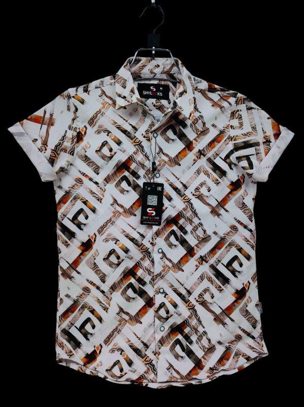 Luxury Popcorn Half Sleeve Print Shirt- Shy Looks