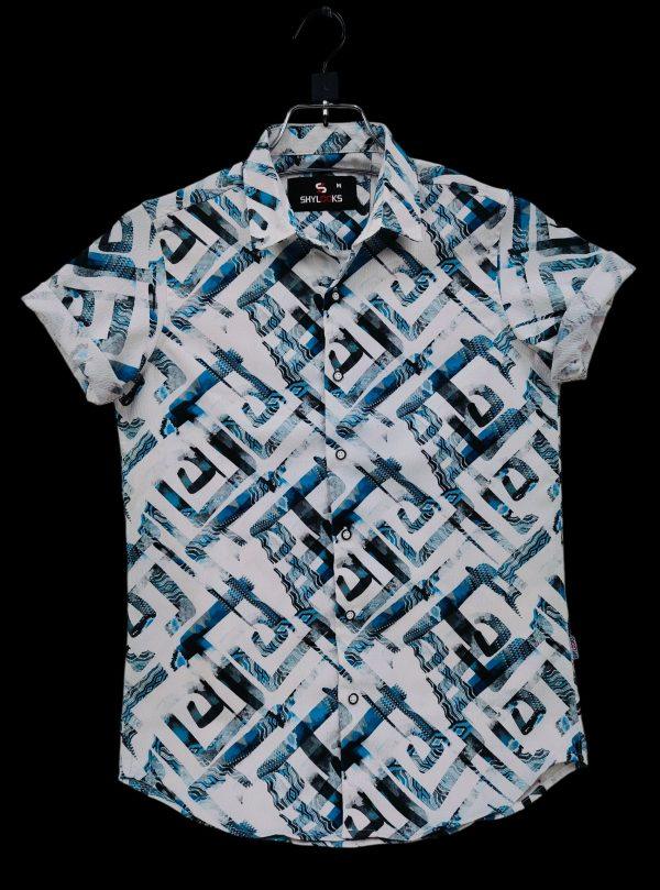 Luxury Popcorn Half Sleeve Print Shirt- Shy Looks