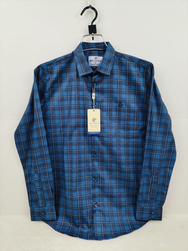 Shy Looks Pure Cotton full Sleeve Check & Print Shirt for Men's