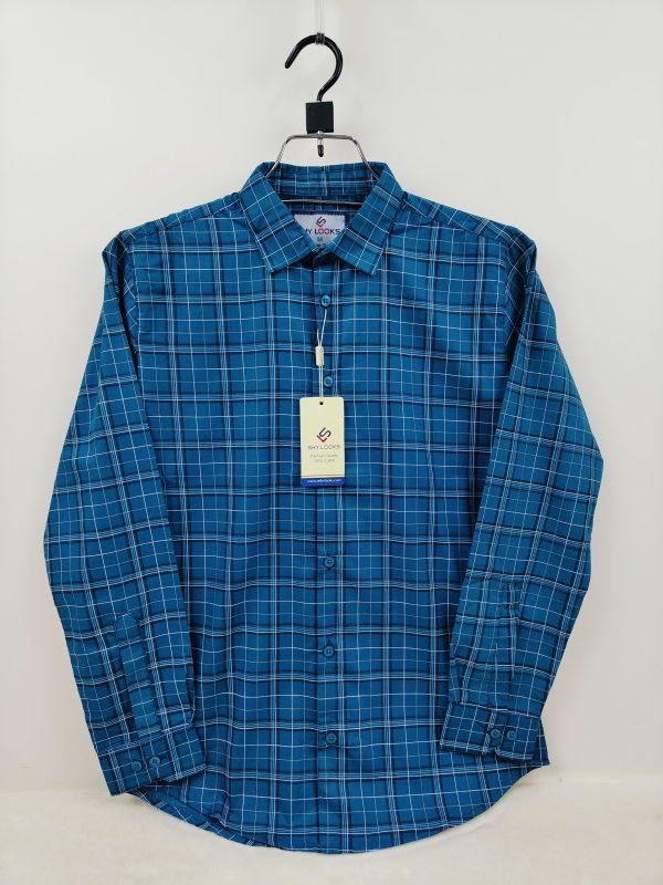 Shy Looks Pure Cotton full Sleeve Check & Print Shirt for Men's