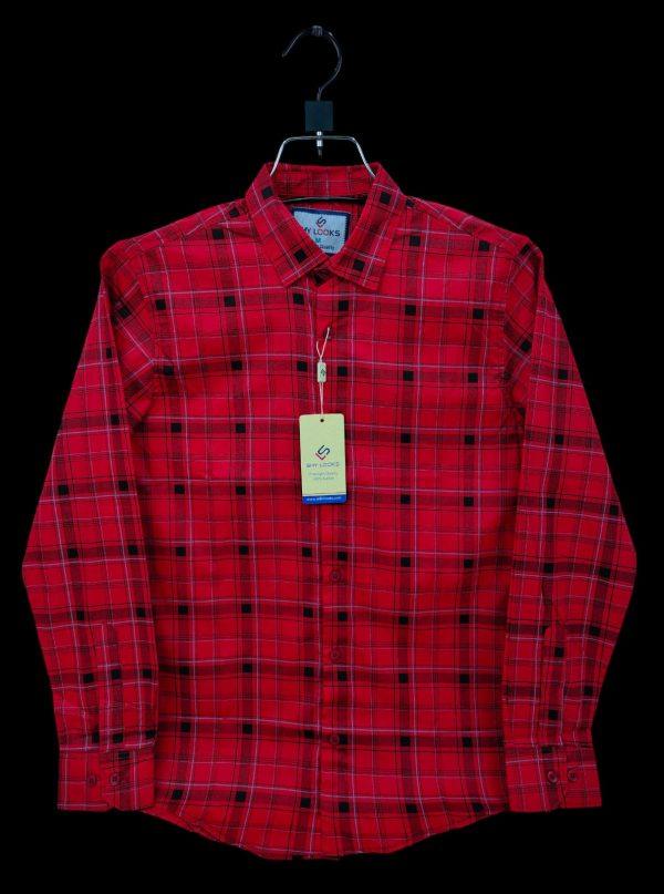 Shy Looks Pure Cotton full Sleeve Check & Print Shirt for Men's