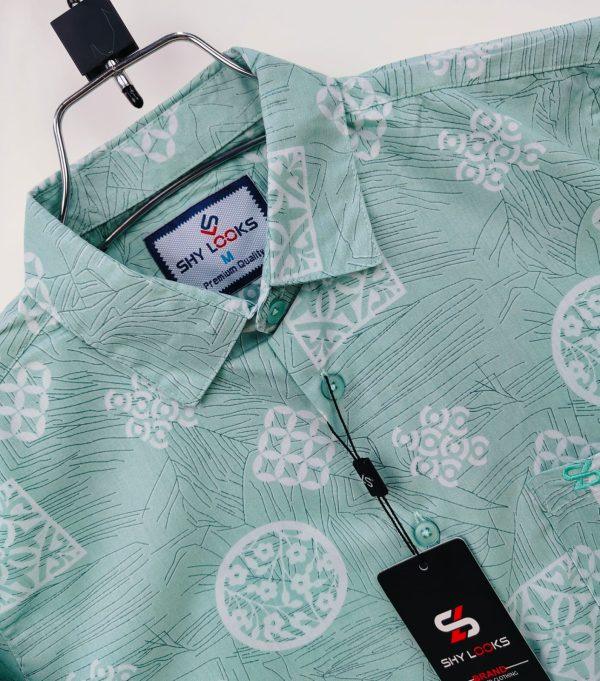 Shy Looks Pure Cotton full Sleeve Check & Print Shirt for Men's
