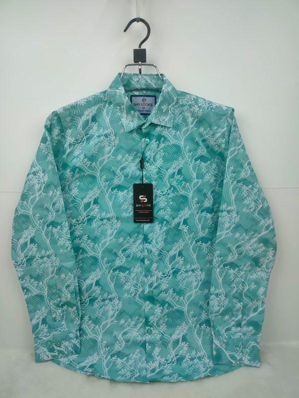 Shy Looks Pure Cotton full Sleeve Check & Print Shirt for Men's