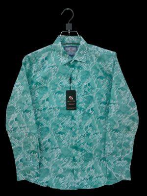 Shy Looks Pure Cotton full Sleeve Check & Print Shirt for Men's