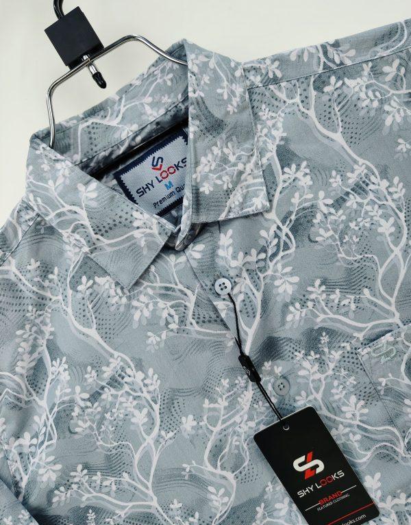 Shy Looks Pure Cotton full Sleeve Check & Print Shirt for Men's