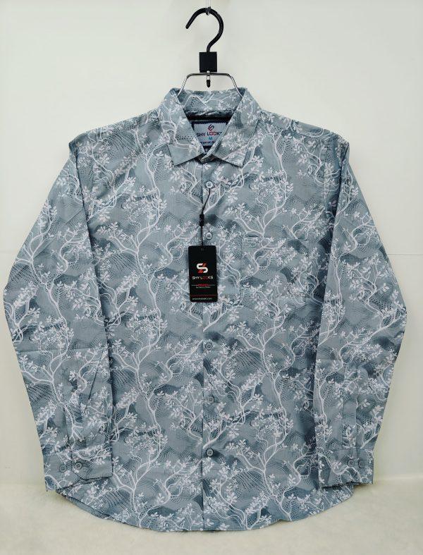 Shy Looks Pure Cotton full Sleeve Check & Print Shirt for Men's