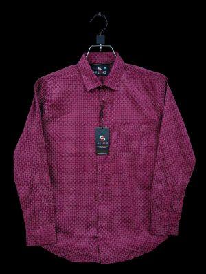 Shy Looks Pure Cotton full Sleeve Check & Print Shirt for Men's