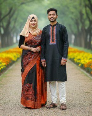 প্রিমিয়াম কোয়ালিটির  ধুপিয়ান সিল্কের কাপল সেট