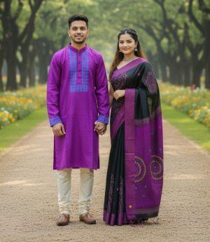 প্রিমিয়াম কোয়ালিটির  ধুপিয়ান সিল্কের কাপল সেট