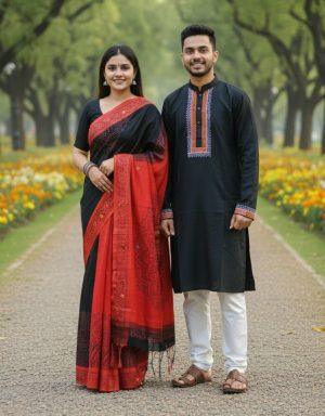 প্রিমিয়াম কোয়ালিটির  ধুপিয়ান সিল্কের কাপল সেট