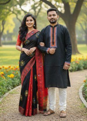 প্রিমিয়াম কোয়ালিটির  ধুপিয়ান সিল্কের কাপল সেট