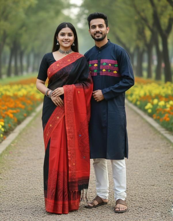 প্রিমিয়াম কোয়ালিটির  ধুপিয়ান সিল্কের কাপল সেট