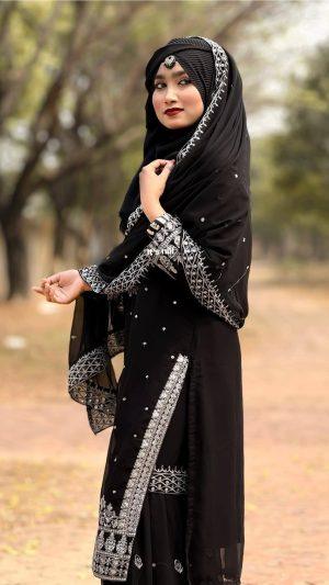 Soft Jorjet With sequence embroidery Three Piece